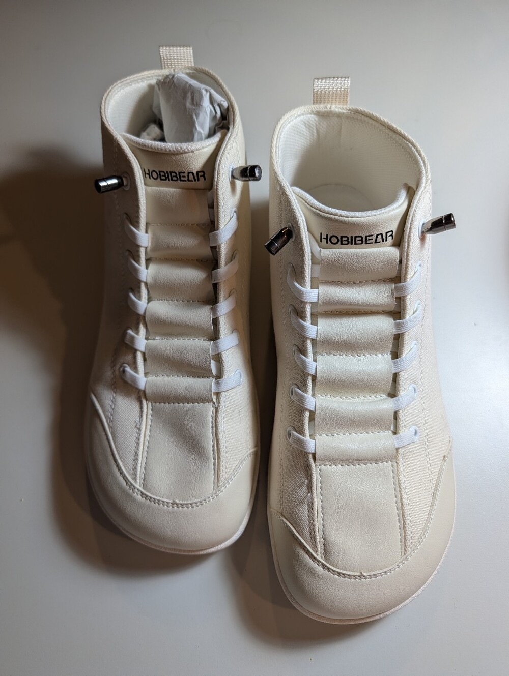 Hobibear Woman's Off White Mid-Top Barefoot Sneakers Size 43/12 New